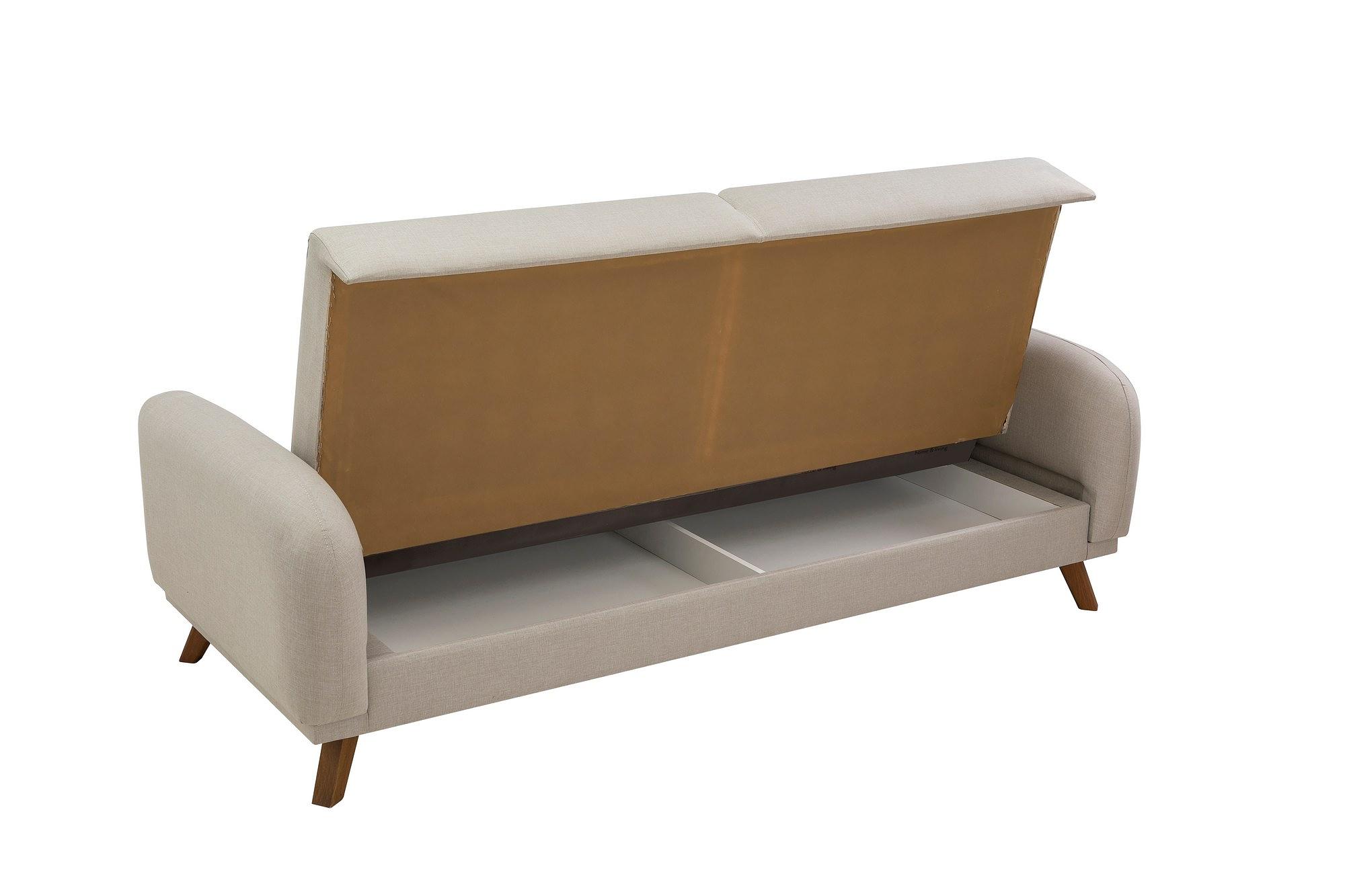Hera Sofa Bed 3-seater Wood Veneer Cream 8