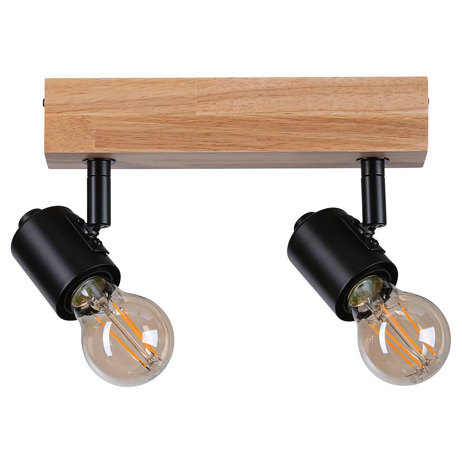 2-Flammig Arvid Deckenleuchte Aluminium Holzwerkstoff Schwarz 4