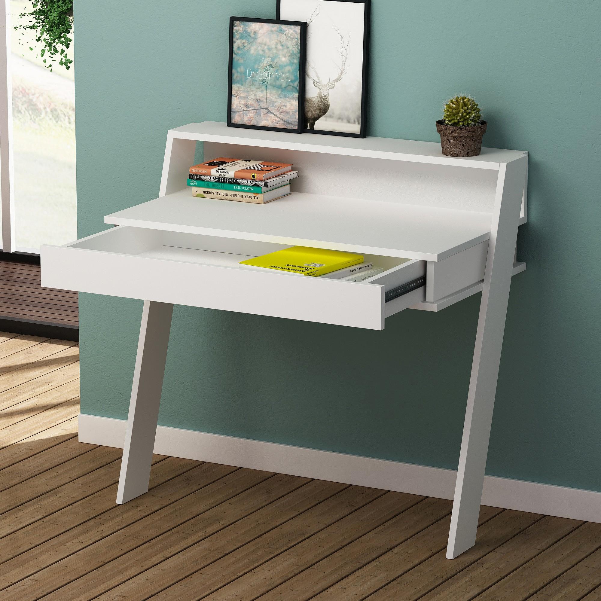 Cowork Desk Wood Veneer White 2