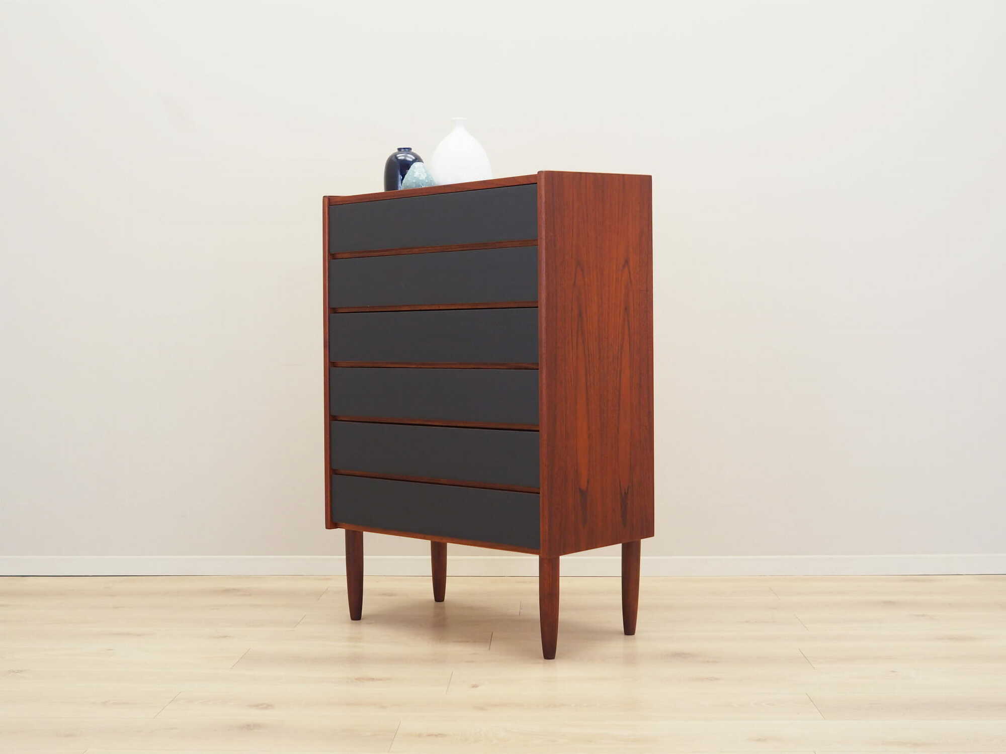 Vintage chest of drawers Teak wood Brown 1970s 2