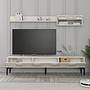 Lyon 2 TV cabinet wood veneer cream black 2