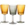 6x Wine glass with cut Multicolored 1
