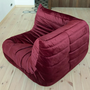 Togo Corner Sofa Velvet Burgundy 2