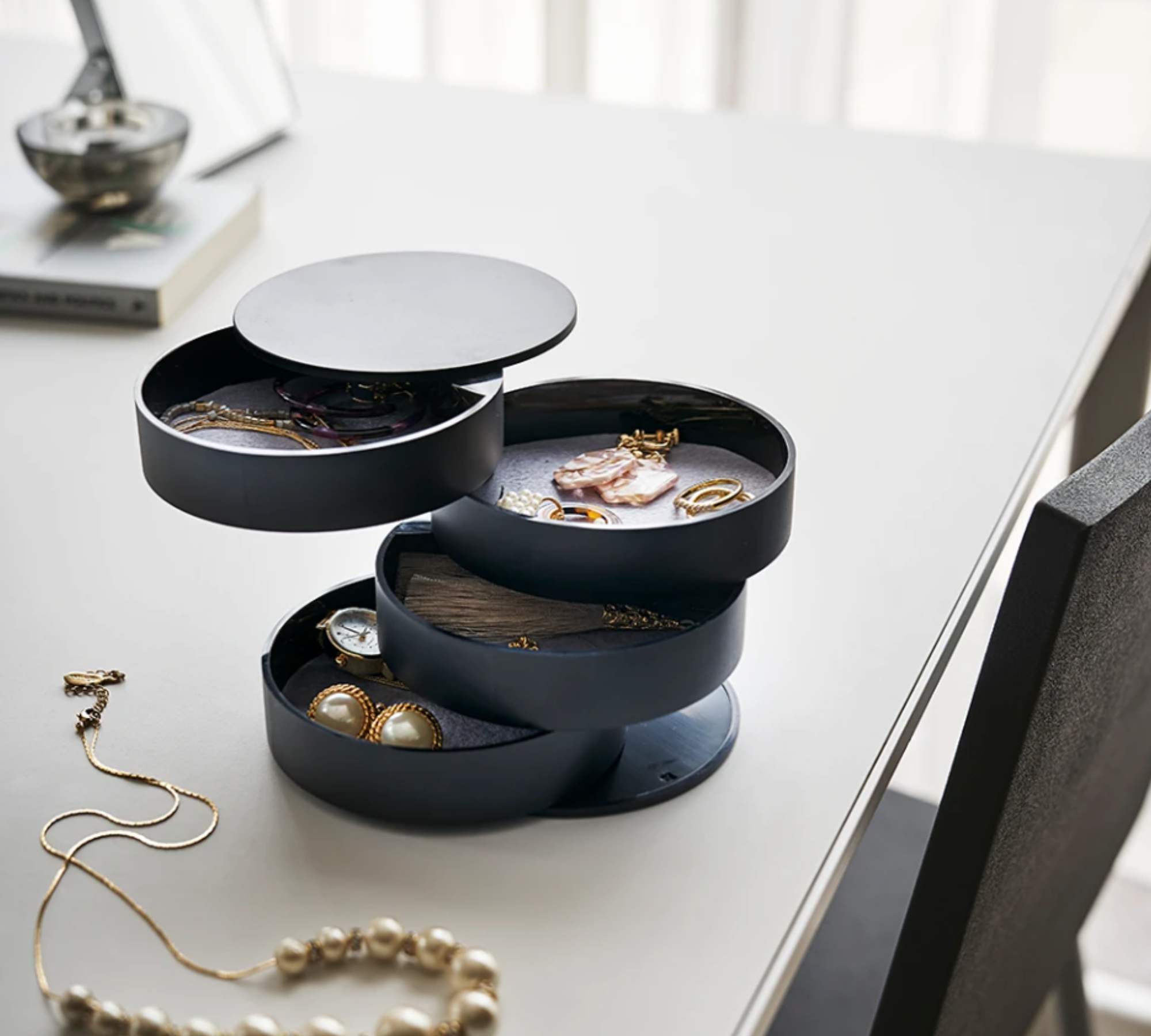 Schmuckdose Tower Schwarz 3