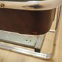 Vintage Bett Metallrahmen Naturleder Braun 1980er Jahre 13