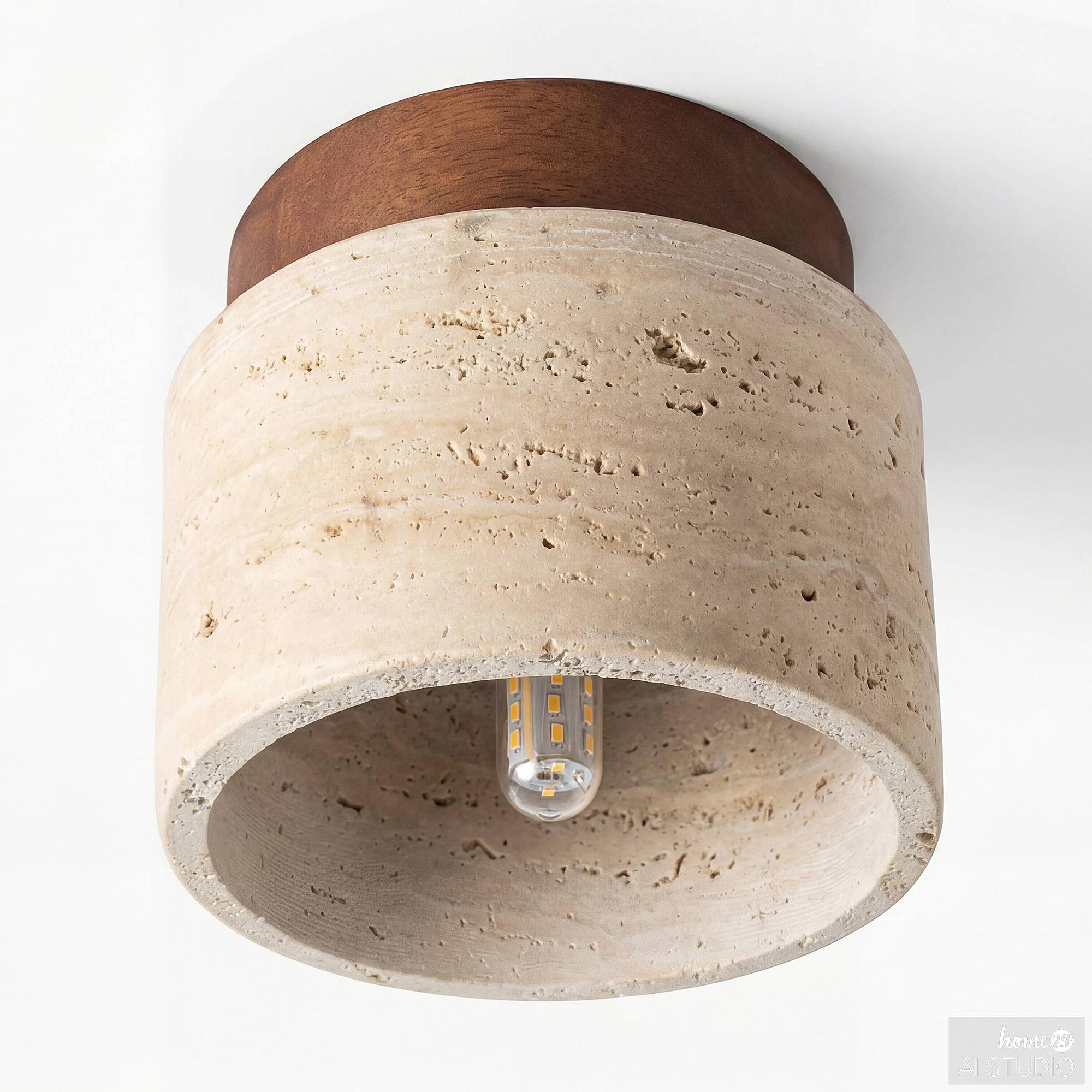 Prelo Deckenleuchte 1-flammig Kiefer Massiv Marmor Braun 4