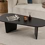 Oval Coffee Table Wood Black 4