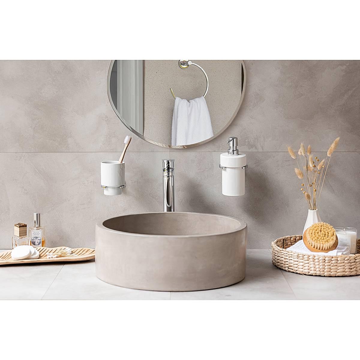 Isera Toothbrush tumbler holder Zinc die-cast Ceramic Chrome White 2