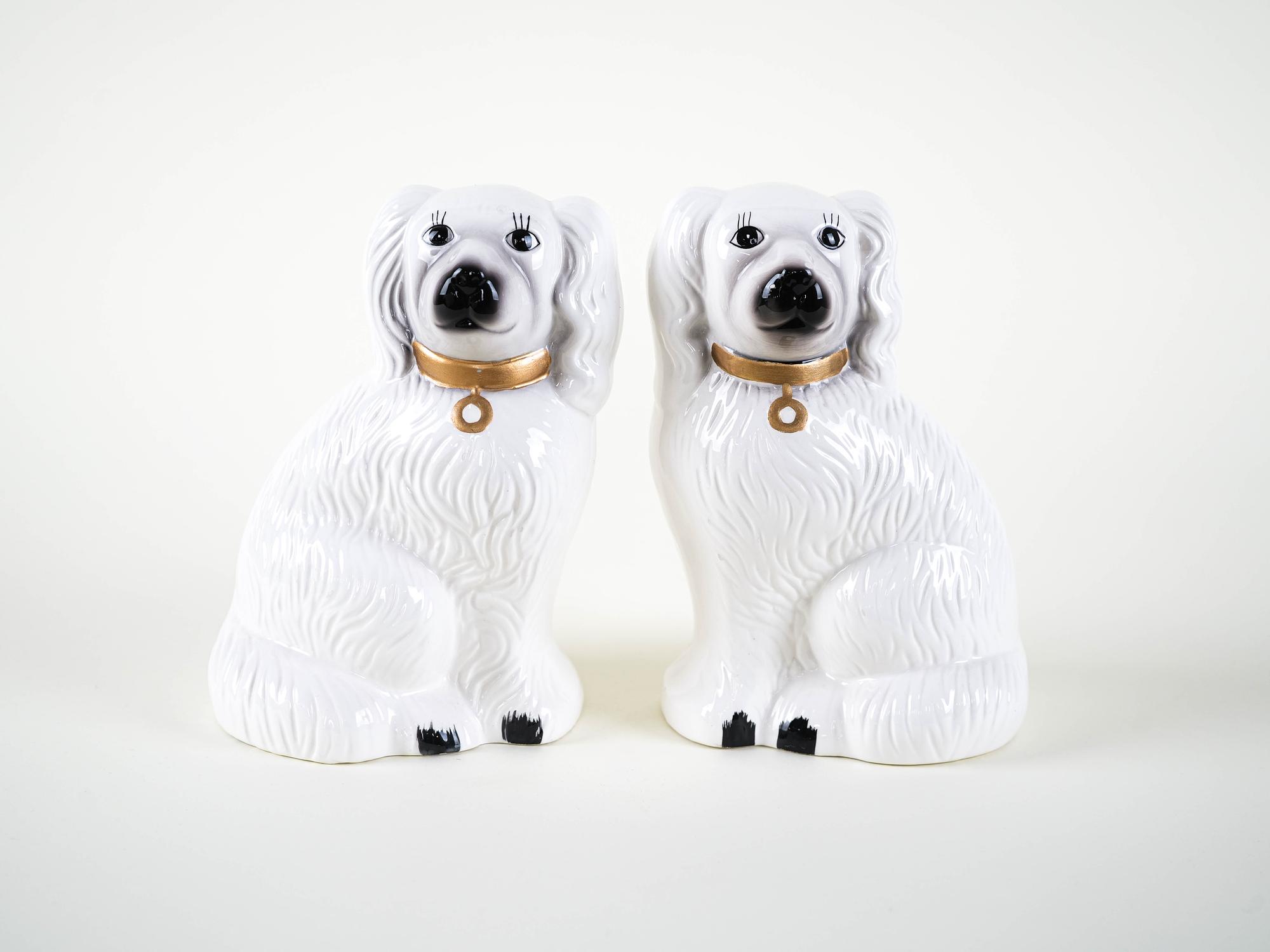 Dog Figures English Style Ceramic 1970s 3