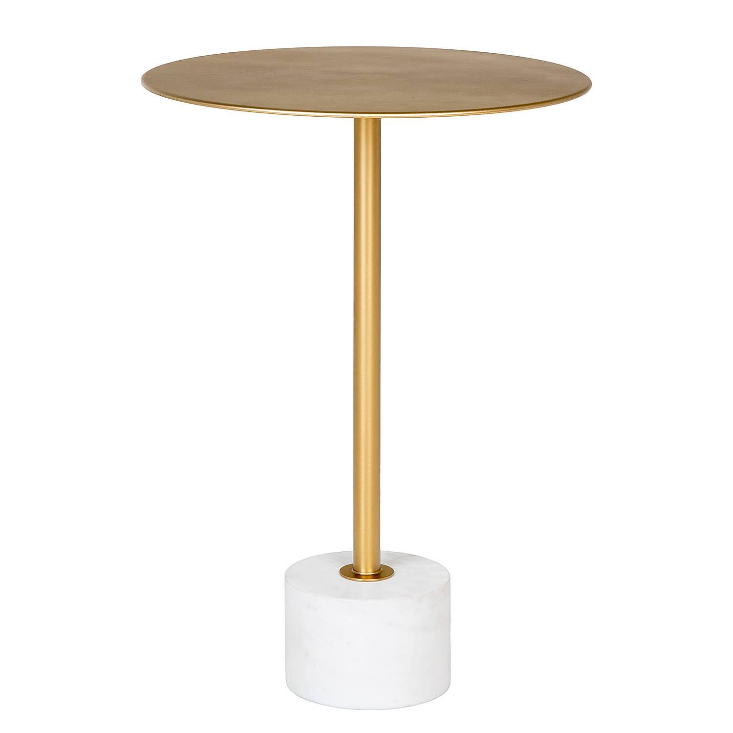 Side table Lecco steel marble white 41x58cm 0