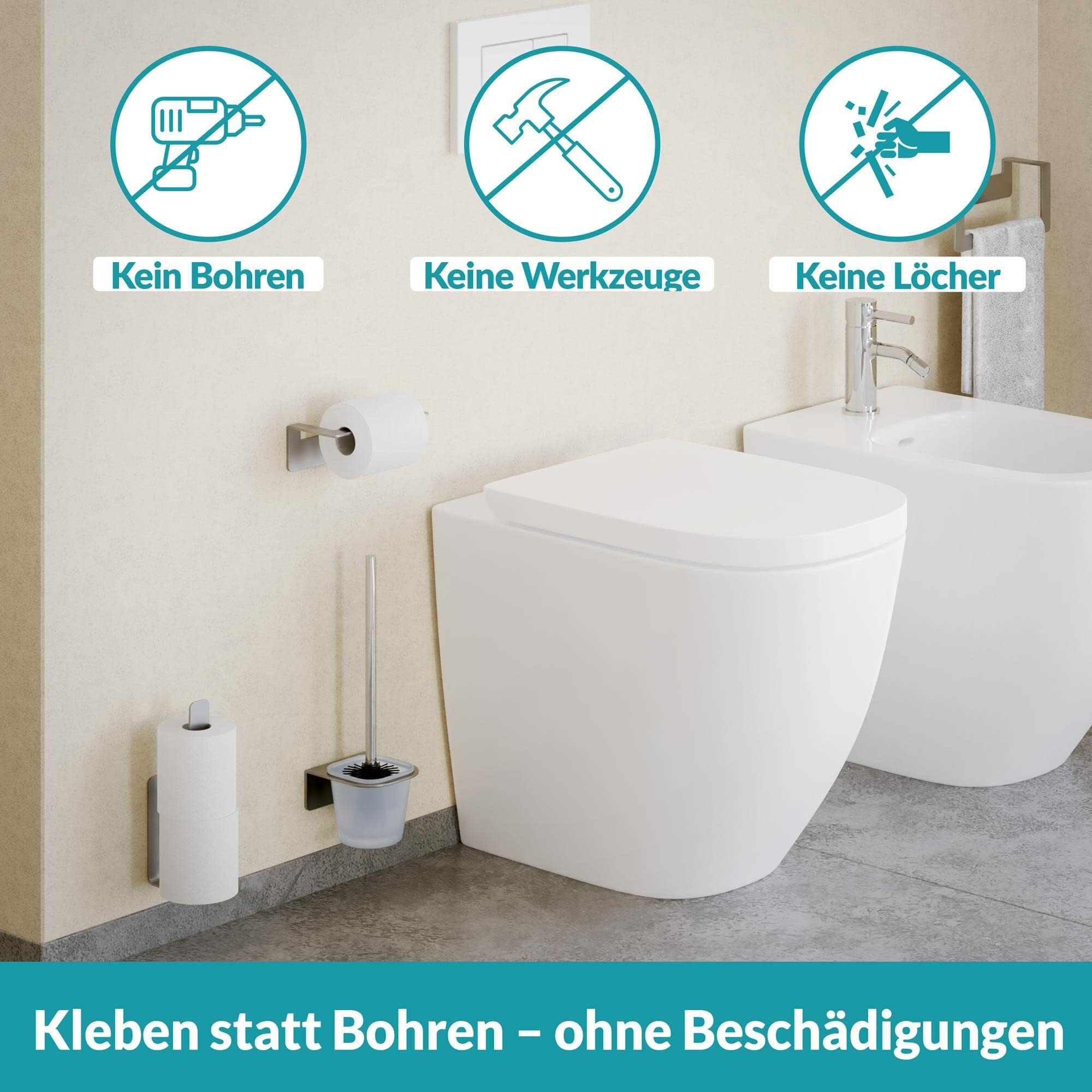 WC-Ersatzrollenhalter Edelstahl Gebürstet Silber 7