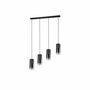 Pendant light 4-light glass metal black 5