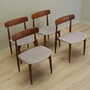 4x Vintage Stuhl Teakholz Textil Braun 1960er Jahre 3
