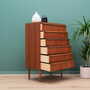 Vintage Kommode Teakholz Braun 1970er Jahre 3