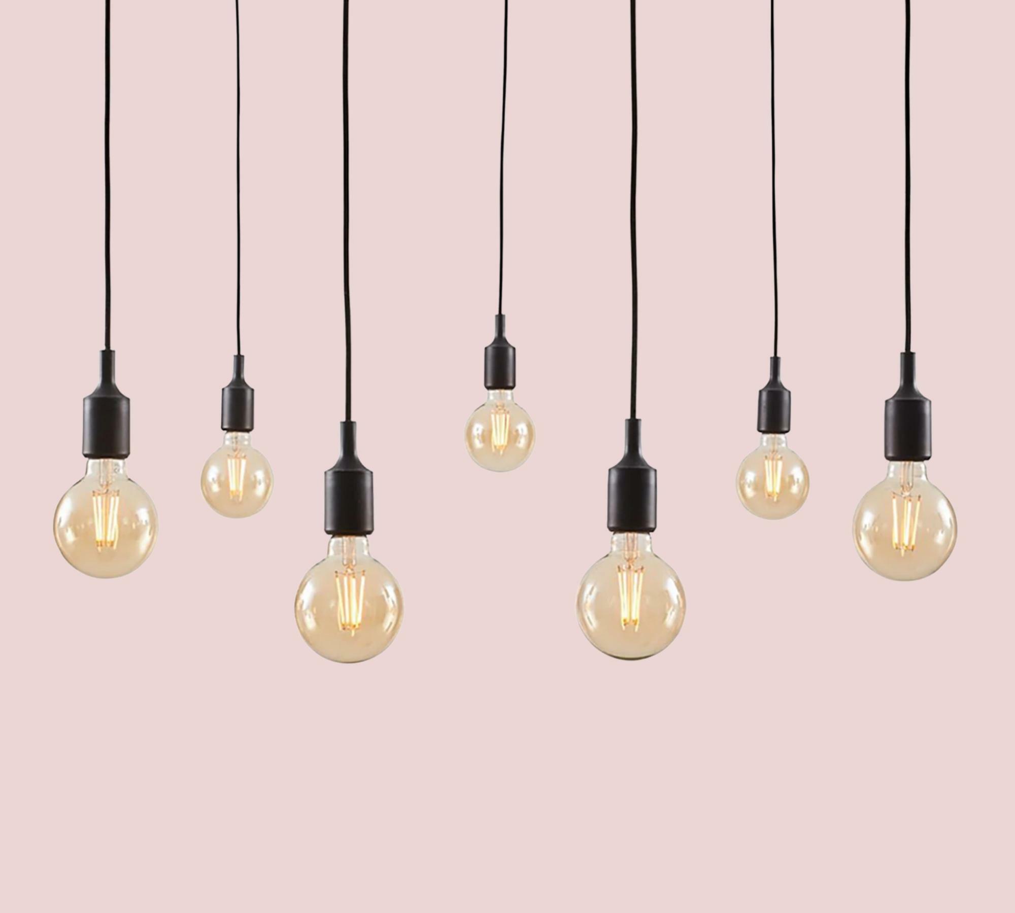 Pendant lamp 7-light aluminum black 0