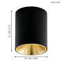 1-flammige LED Deckenleuchte Aluminium Schwarz 2
