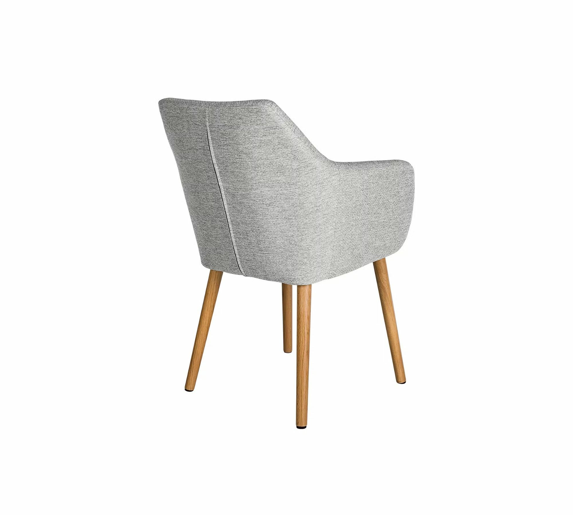 Armlehnstuhl Holz Webstoff Hellgrau 5