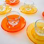 Glass Cup Set Multicolored 1970s 7