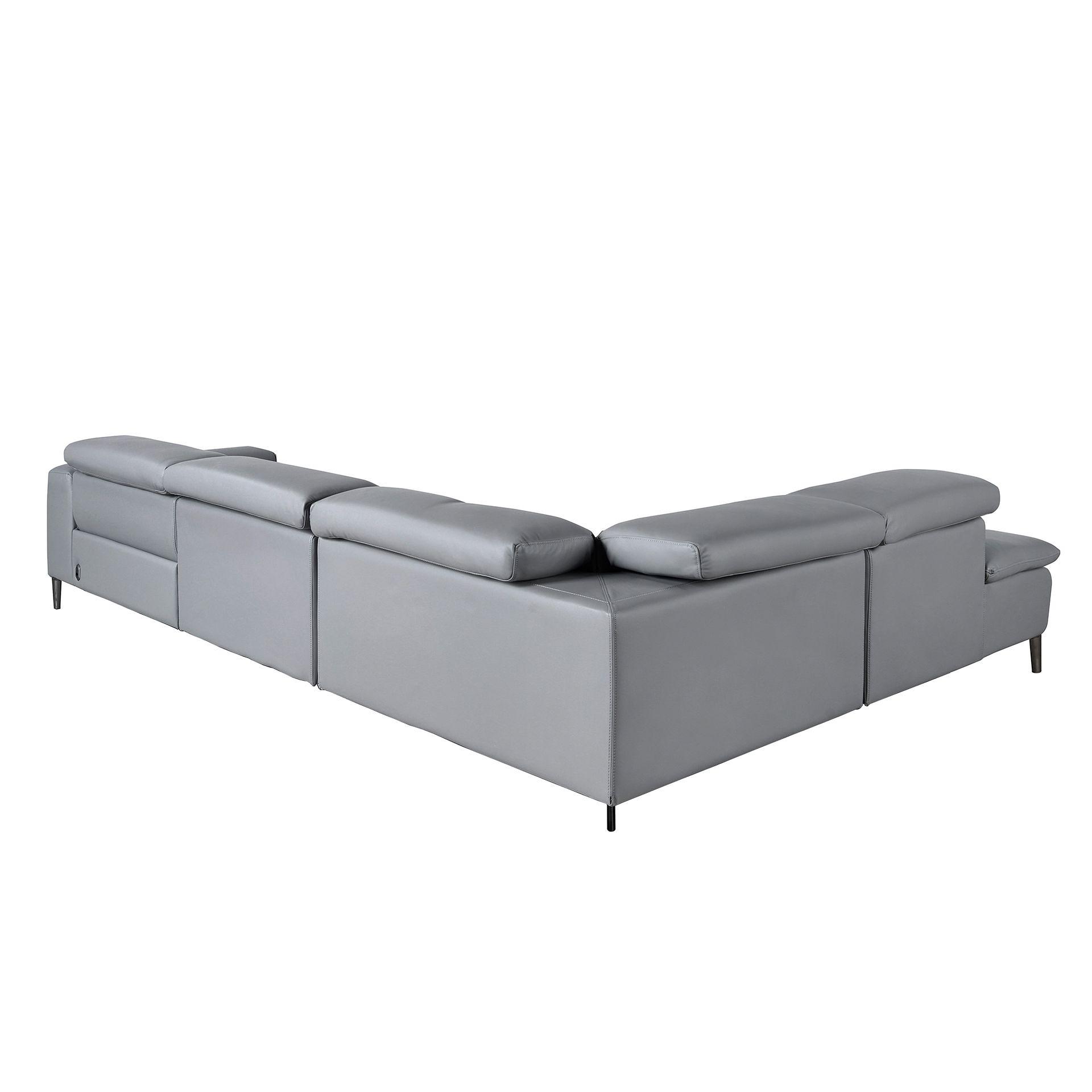 Sofa Récamiere Links Leder Grau 7
