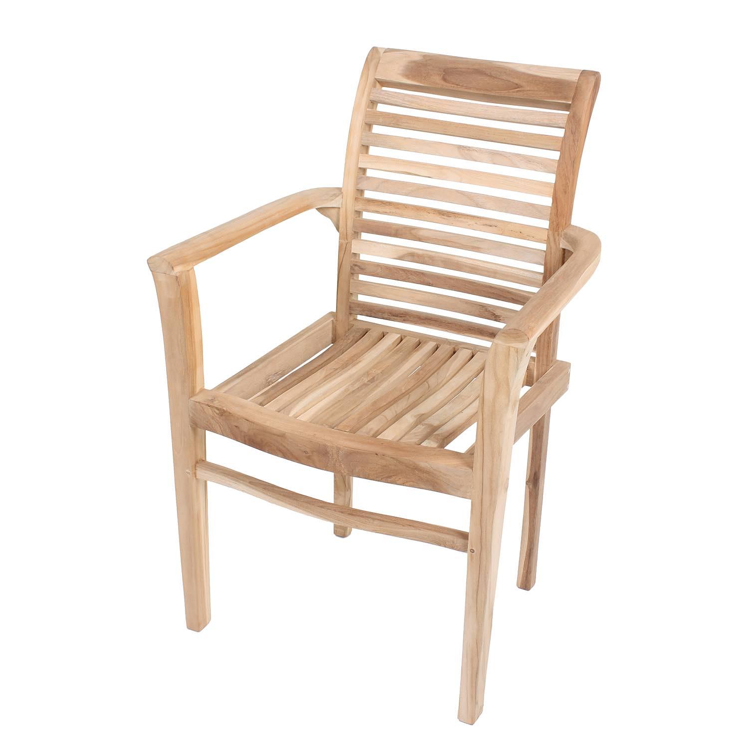 Stacking chair Java set of 2 teak brown 2