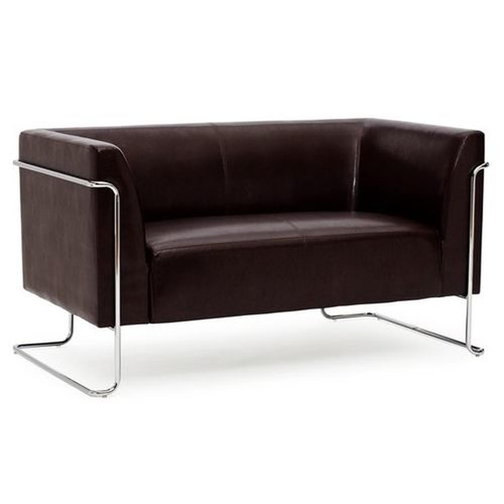 CURACAO Lounge Sofa Faux Leather Brown 1