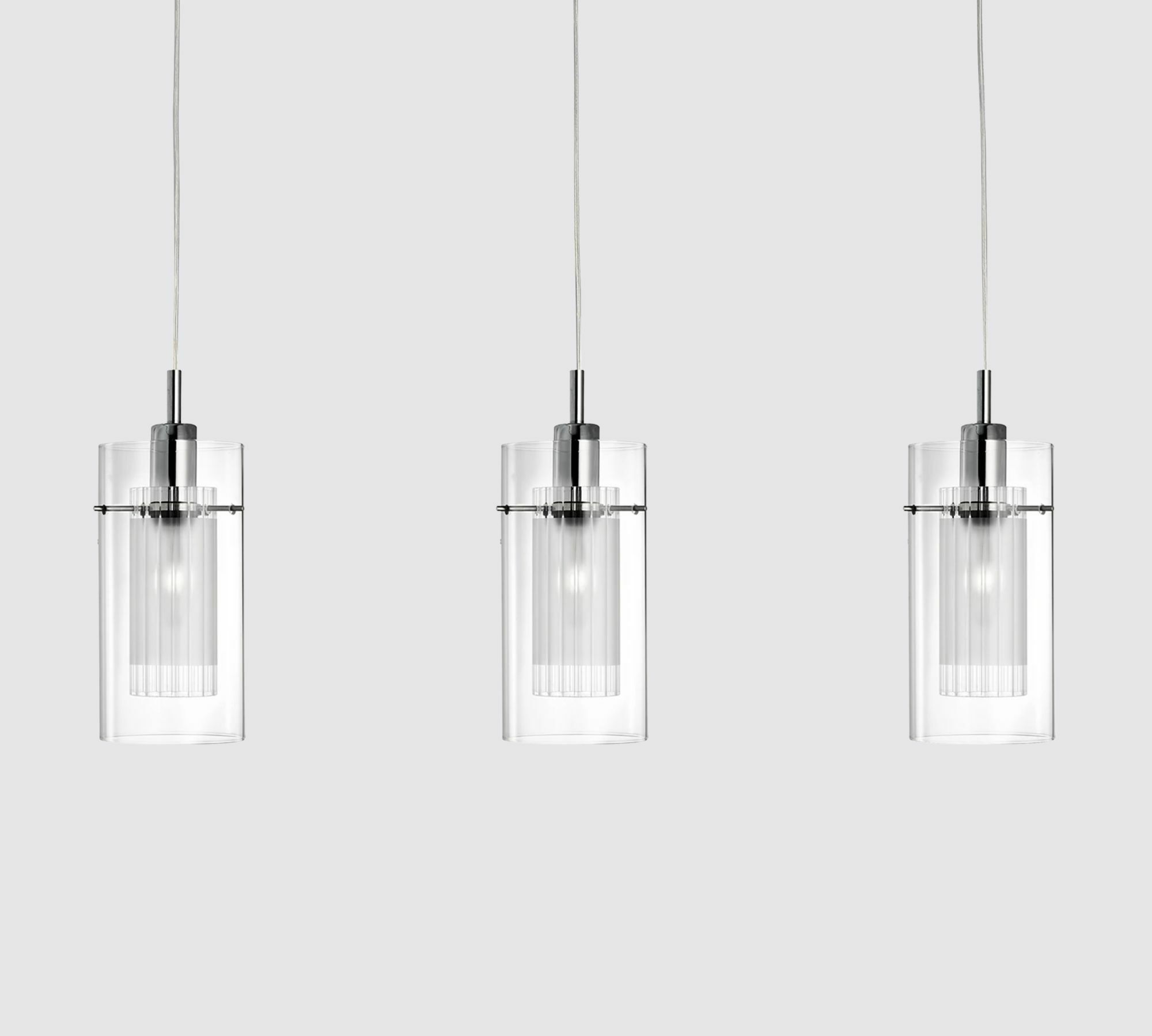 Pendant lamp clear glass 3-light 0