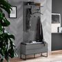 Garderobenbank Holz Metall Grau 2