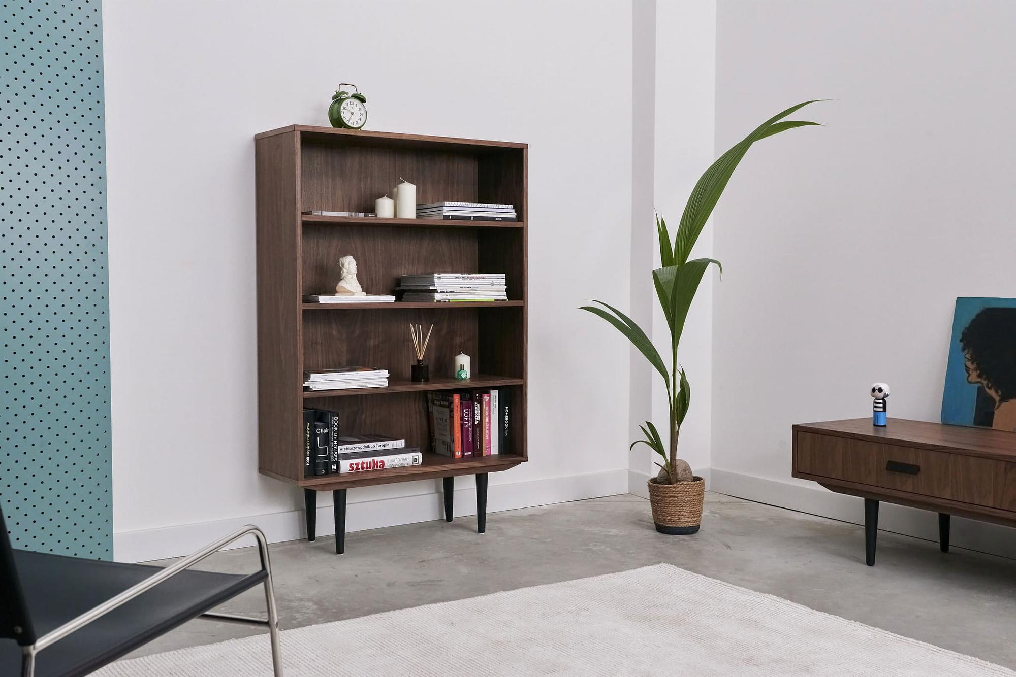 Bücherregal Amerikanisches Nussbaumholz Optik Braun 4
