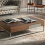 Coffee table walnut steel 2