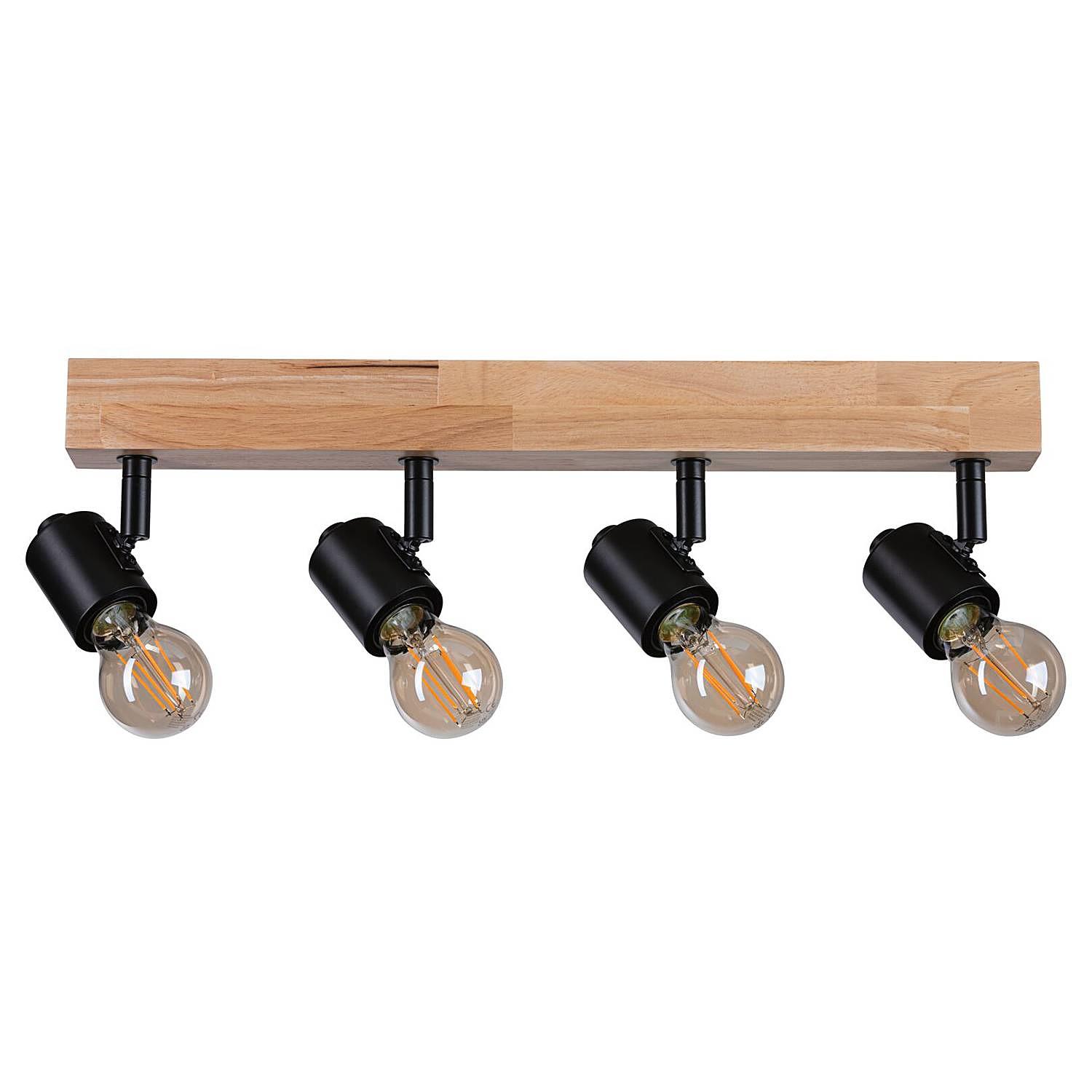  4-Flammig Arvid Deckenleuchte Holzwerkstoff Aluminium Braun 4