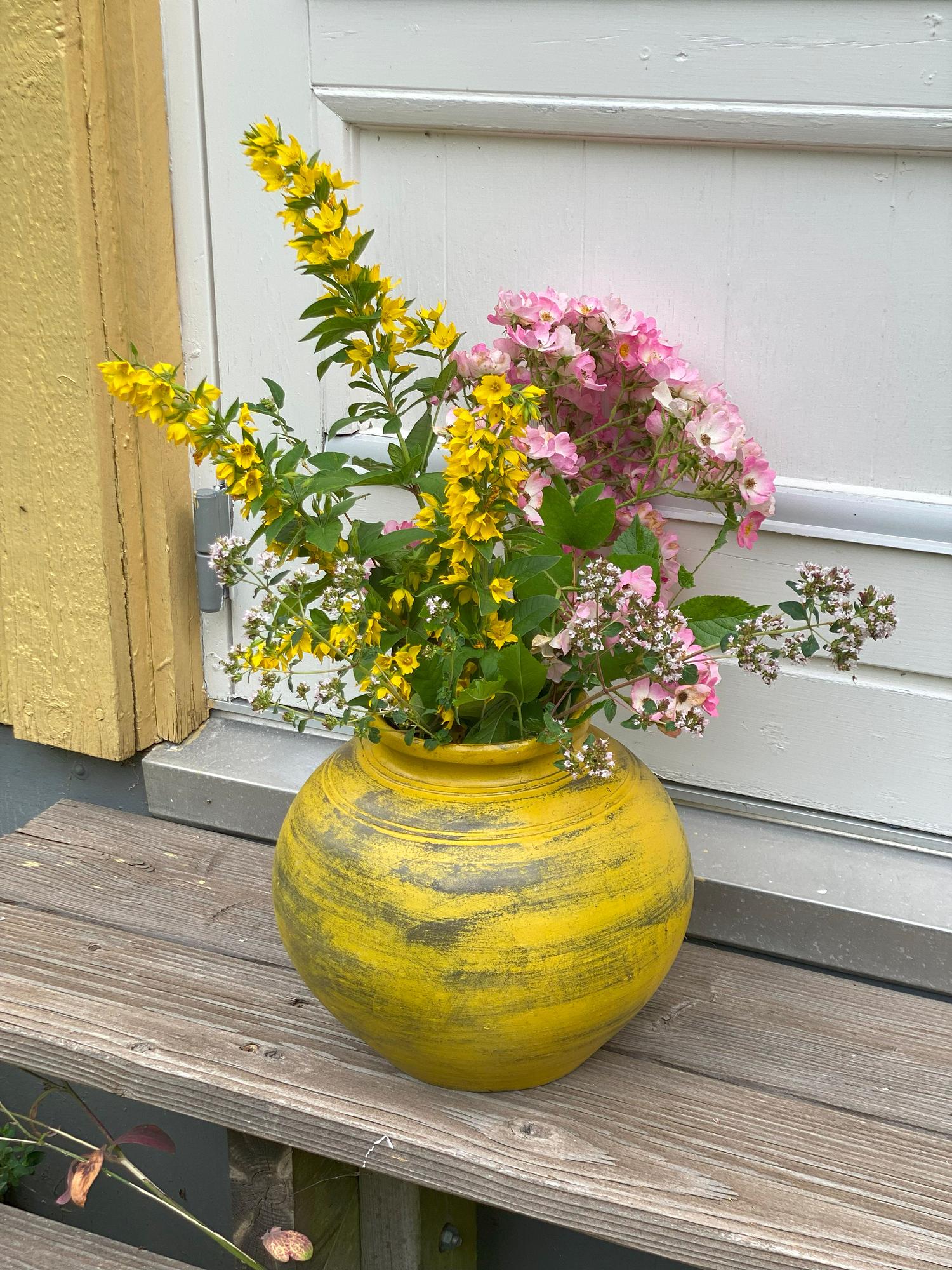 Handmade pot Ceramic Yellow 6