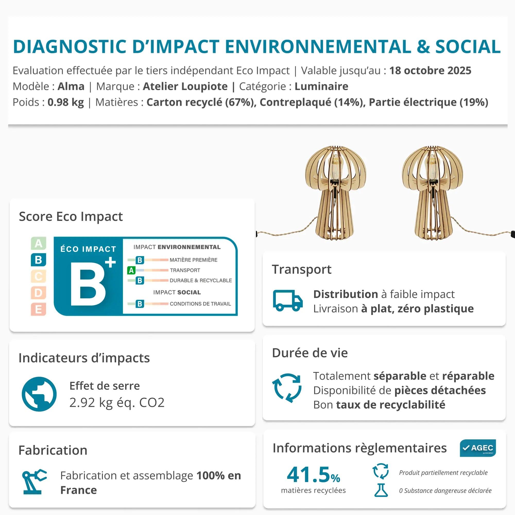 Alma L'imparfait Tischlampe Holz 1