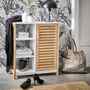 Badschrank Bambus Natur Weiß 8