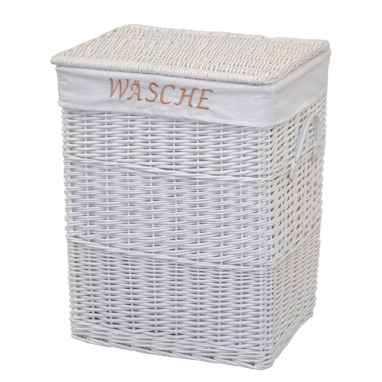 Wäschekorb Lamington I Weide Weiß 0
