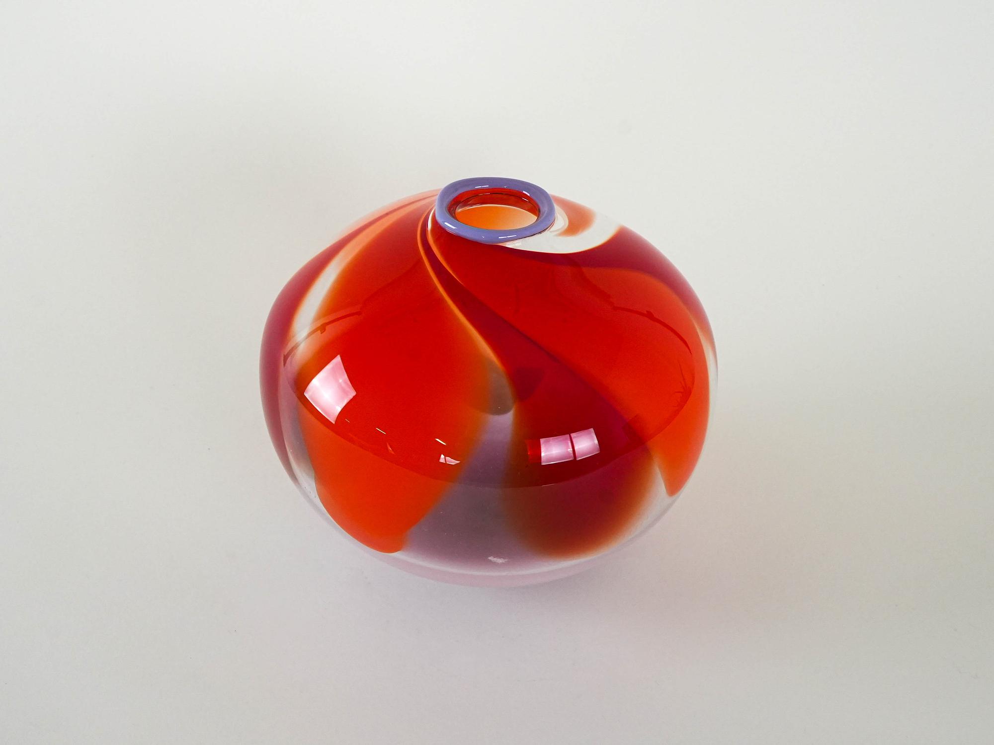 Vase Muranoglas Rot  4