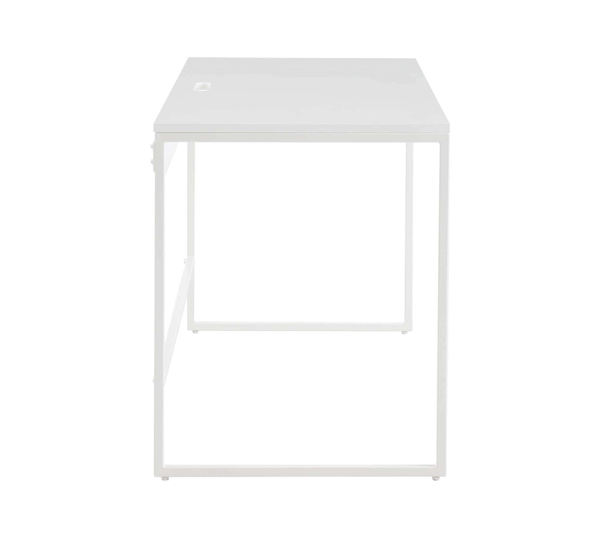Schreibtisch Holz Metall Weiß 2