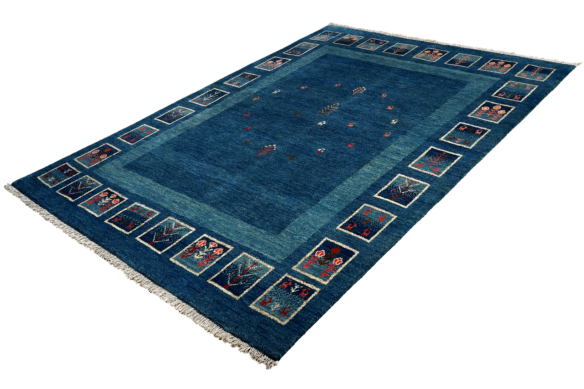 Tappeto Gabbeh Rizbaf Lana Blu 2