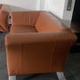 2x Sofa Leder Aluminium Orange 6