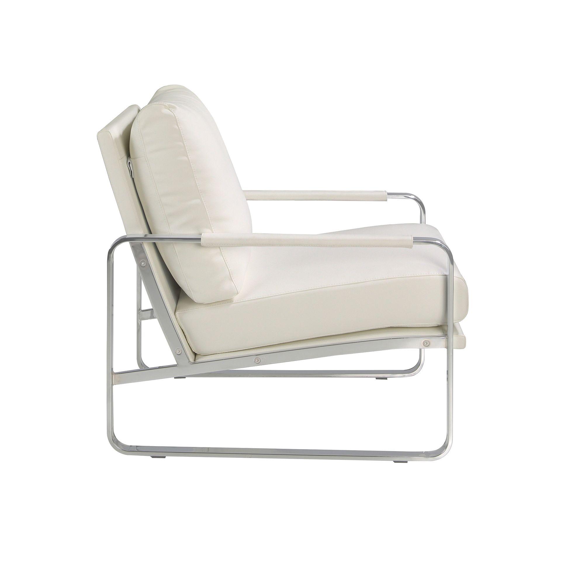 Armchair Faux Leather White 6