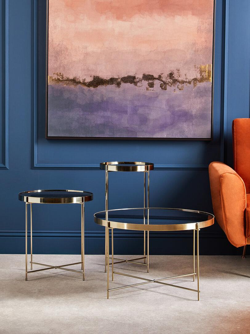 Allure Runder Beistelltisch Spiegel Gold 5