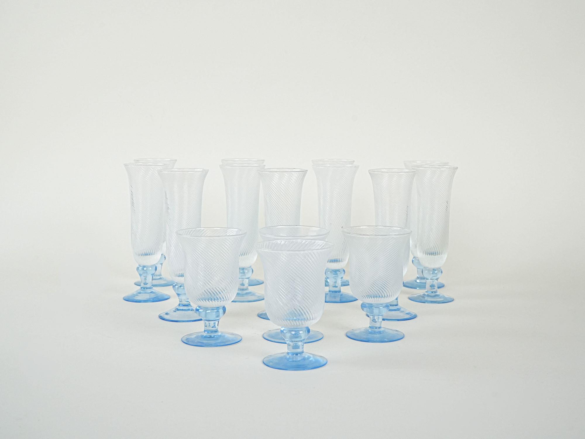 Glass tumbler set Transparent 1970s 2