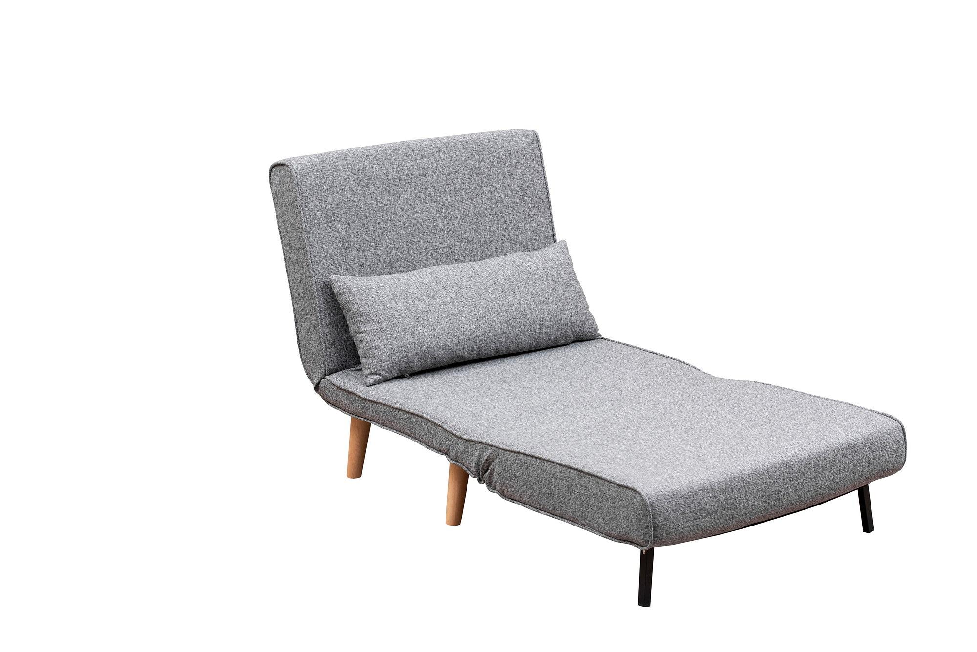 Foldable Sofa Bed 1-Seater Light Grey 8