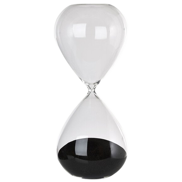 Sanduhr Ball Glas Transparent Schwarz 0