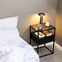 Keable Nightstand Glass Metal Black 2