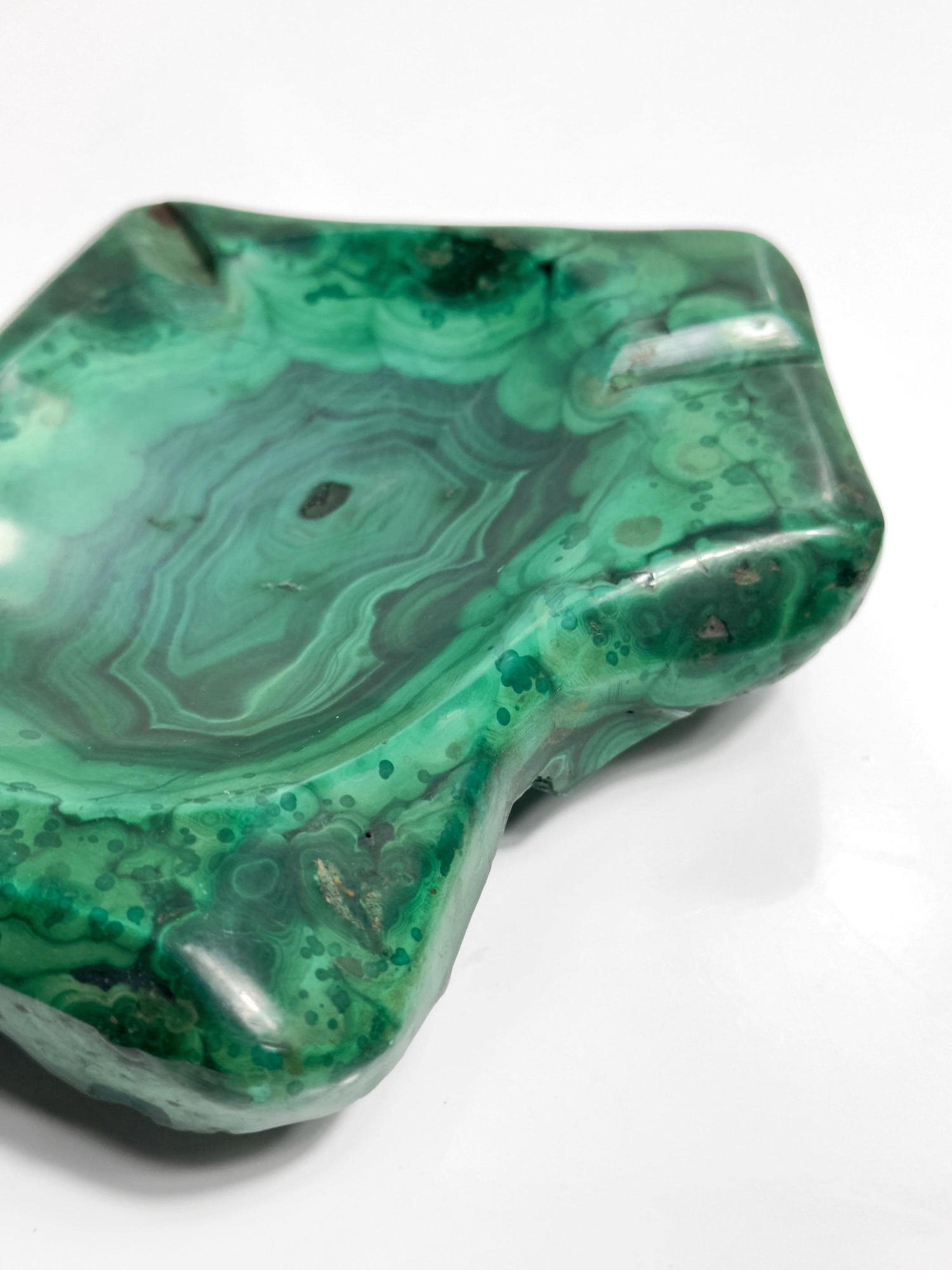 Vintage Aschenbecher Malachit Grün 60er Jahre 2