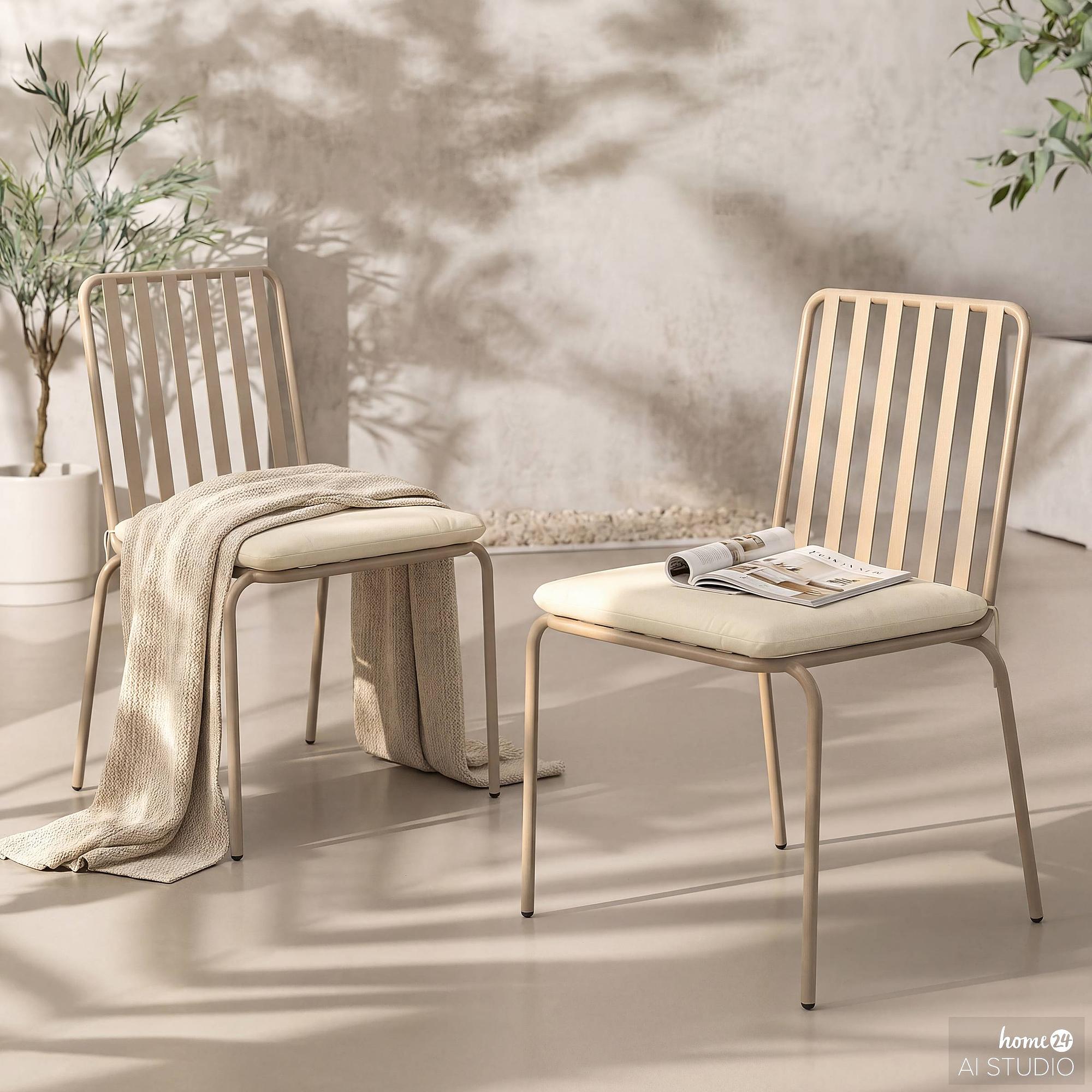 Gartenstuhl Kuna 2er Set Stahl Taupe 0