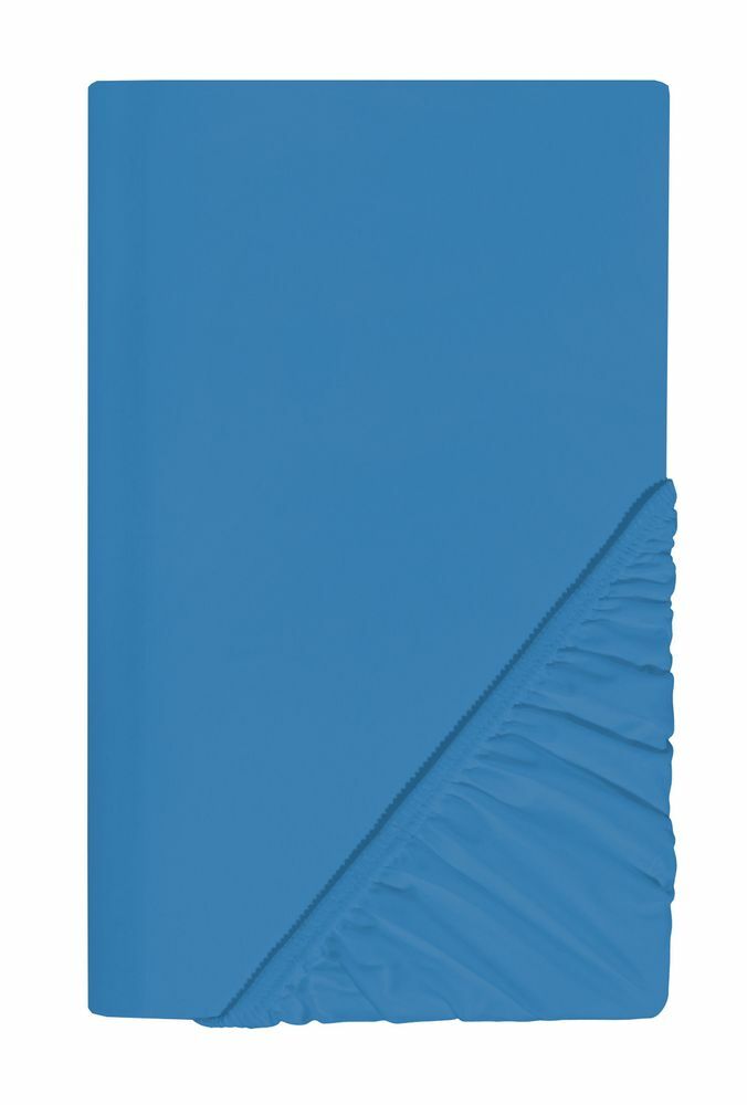 Spannleintuch für Boxspringbett aus Baumwolle Blau 0