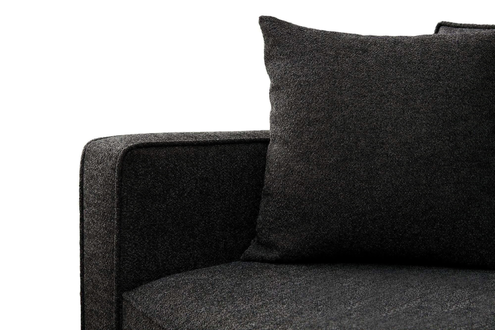 Lima Sofa 3-Sitzer Anthrazit mit schwarzen Beinen 9