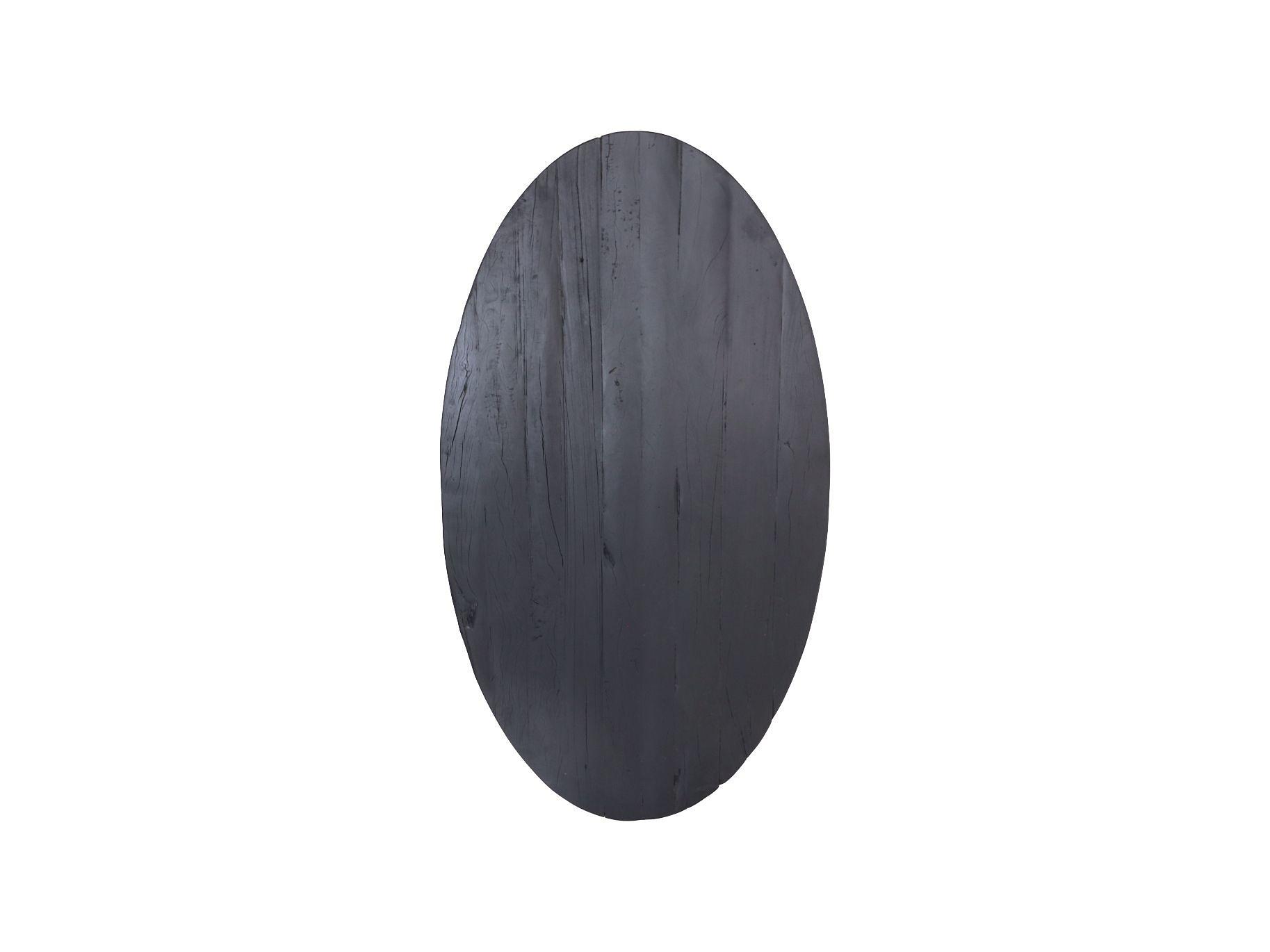 Ovale Tischplatte Mangoholz Schwarz 3