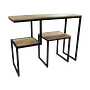 Step Schreibtisch mit Hocker Mangoholz Metall 1